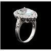 Image 4 : 4.65 ctw Aquamarine and Diamond Ring - 14KT White Gold