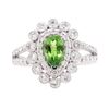 Image 2 : 1.28 ctw Tsavorite and Diamond Ring - Platinum