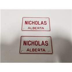 Vintage Alberta Novelty License Plates x2