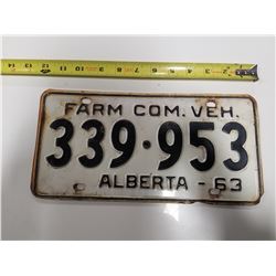 1963 Alberta Farm License Plate