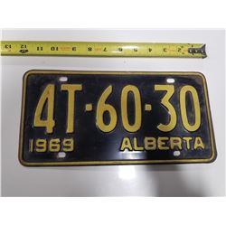 1969 Alberta License Plate