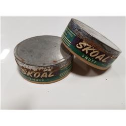 Vintage Skoal Snuff Chewing Tobacco Tins x2