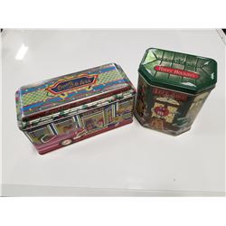 Lot of 2 1996 & 2000 M&M Christmas Tins