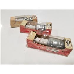 Lot of 3 Champion Spark Plugs Branded by Gulf Oil