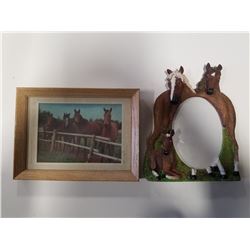 Vintage Framed "Hologram" Horse Photo & 3x5 Horse Picture Frame