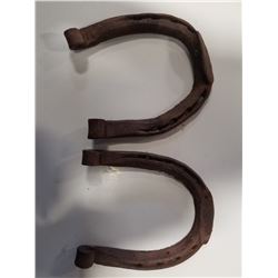 Lot of 2 Antique Blacksmith Forged Horseshoes