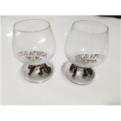 Pair of Vintage Wild Africa Cream Liqeur Glasses