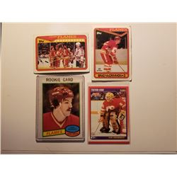 Lot of 4 Older Calgary Flames Hockey Cards