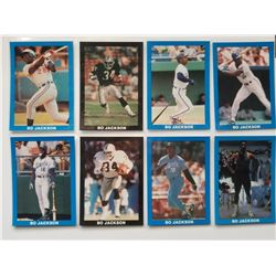 Lot of 8 Bo Jackson Cards: Football and Baseball