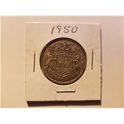 1950 Canda Silver 50 Cemt Coin