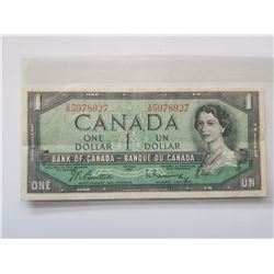 1954 Canada 1 Dollar Bill