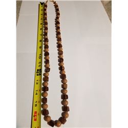 Joan Rivers Faus Brown Pearl and Wood Necklace