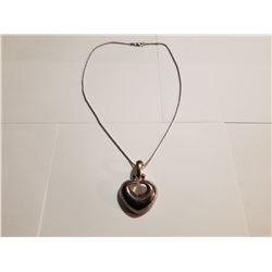 Silver heart Pendant on Chain Necklace