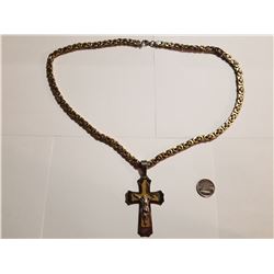 Crucifix Necklace on Heavy Neck Chain