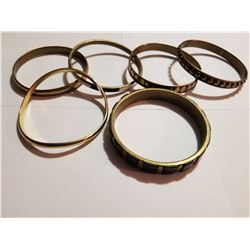 Lot of Six Brass Bracelets