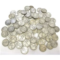 Lot of 100 Walking Liberty Half Dollars