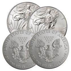 (4) US Silver Eagle Random Dates