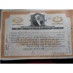 1929 Depression Era NY Central Stock Certificate