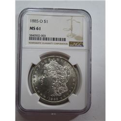 1885 o MS 61 NCG Morgan Silver Dollar