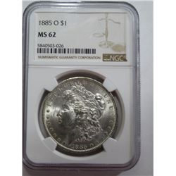 1885 o MS 62 NGC Morgan Silver Dollar