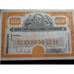 United Cigar Whelan Store Co. Stock Certificate