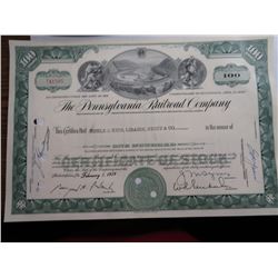 Pennsylvania Railroad Stock Certificate
