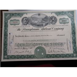 Pennsylvania Railroad Stock Certificate