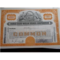 United Cigar Whelan Stock Certificate