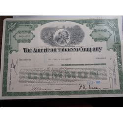 American Tobacco Co. Stock Certificate