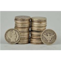 (50) Barber Half Dollars - AG -G Grade