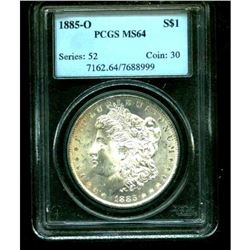 1885 O MS 64 PCGS Slab Morgan Dollar