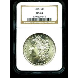 1885 MS 63 NGC Slabbed Morgan Dollar