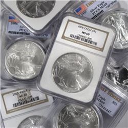 Lot of (10) PCGS-NGC Random Date MS 69 ASE