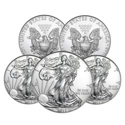 (5) RANDOM DATE  US Silver Eagles - Uncirculated