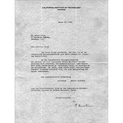 Albert Einstein. L.S., Mar. 9, 1933, 1 