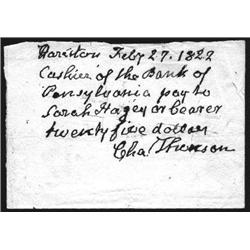 Secretary of Continental Congress. Char