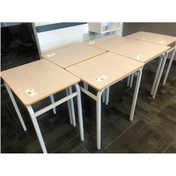 GREY METAL FRAME STUDENT DESK