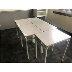 GREY METAL FRAME STUDENT DESK