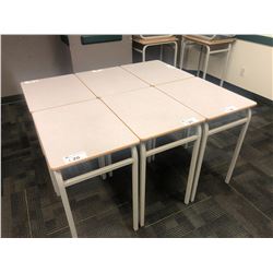 GREY METAL FRAME STUDENT DESK