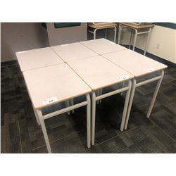 GREY METAL FRAME STUDENT DESK