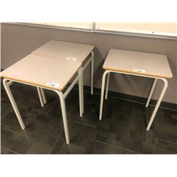 GREY METAL FRAME STUDENT DESK