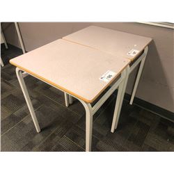 GREY METAL FRAME STUDENT DESK