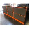Image 2 : LOT OF OFFICE FURNITURE IN ENTRANCE/STAIRS INC. 4 DESKS, SLIDE UP DOOR CABINETS,
