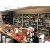 Image 1 : REMAINING CONTENTS OF ROOM INC. BOOK CASES, WALL ART, TABLES, BINS AND MORE