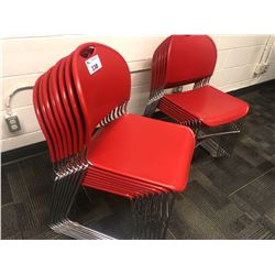 ALL RED STACKING STUDENT IN CLASSROOM