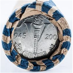 Roll Canada 5 cent Coins - 40 x 1945-2005 'Victory'