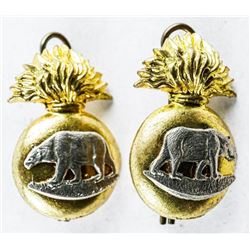 Pair WWII Edmonton Fusiliers (M.G.) Collars by 'Scully Ltd'