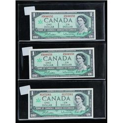 Lot (3) 1867-1967 1.00 with Serial Choice UNC