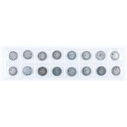Group (16) CANADA Silver 10 Cents, Early Years