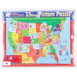 Picture Puzzle of North America 25pc Vintage
